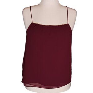Banana‎ Republic Deep Wine Adjustable Straps Lined Blouse Size XS Runs
